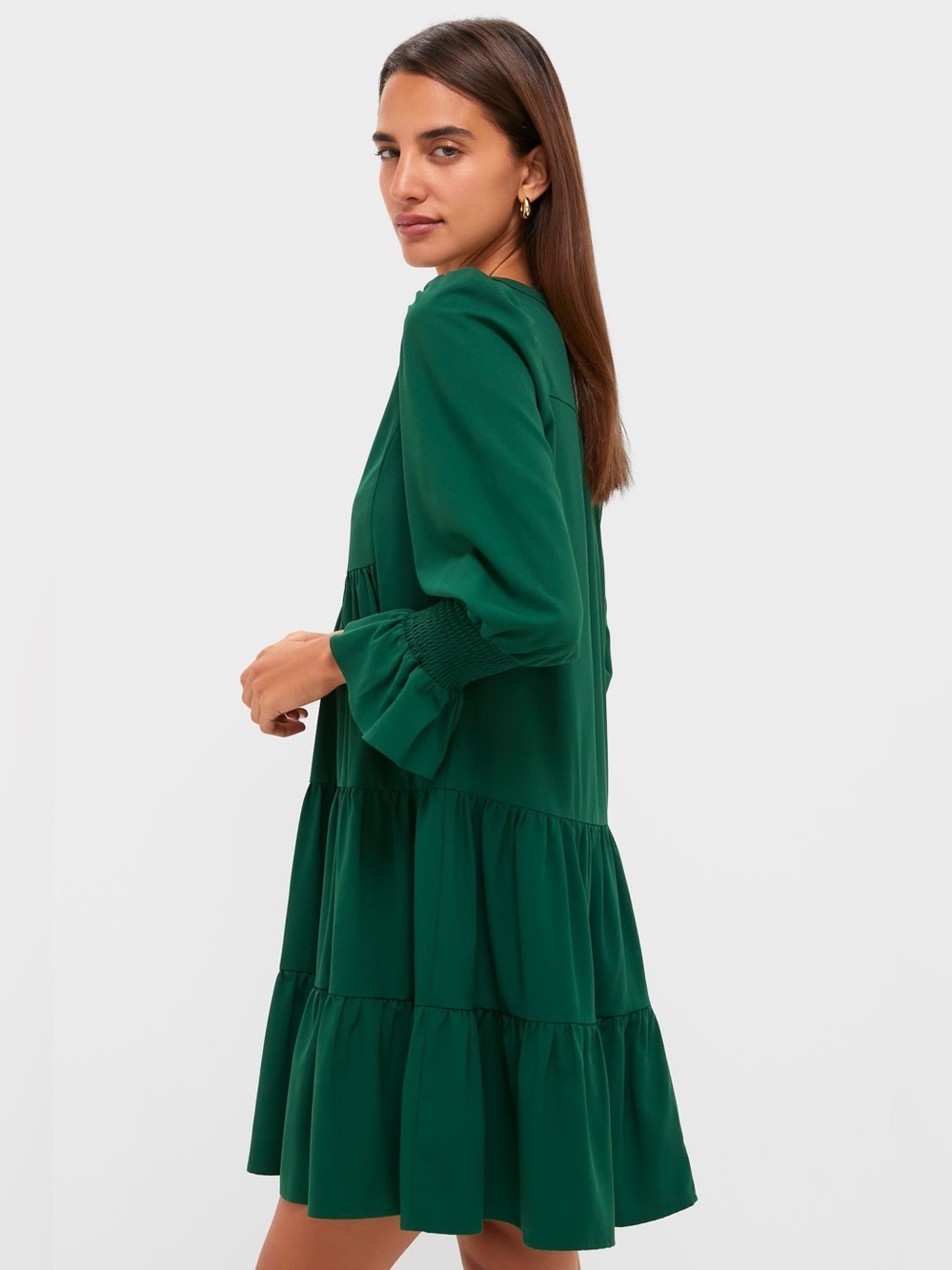 Pomander Place Tuckernuck Hunter Green Crepe Kenzo Dress - Picture 3 of 13